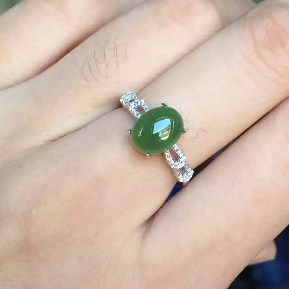 

Natural green jasper stone Ring Natural gemstone Ring S925 sterling silver trendy luxurious arrow women party gift Jewelry