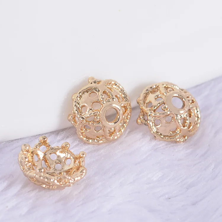 

30pcs Gold Beads Caps 7mm Wholesale Jewelry accessory