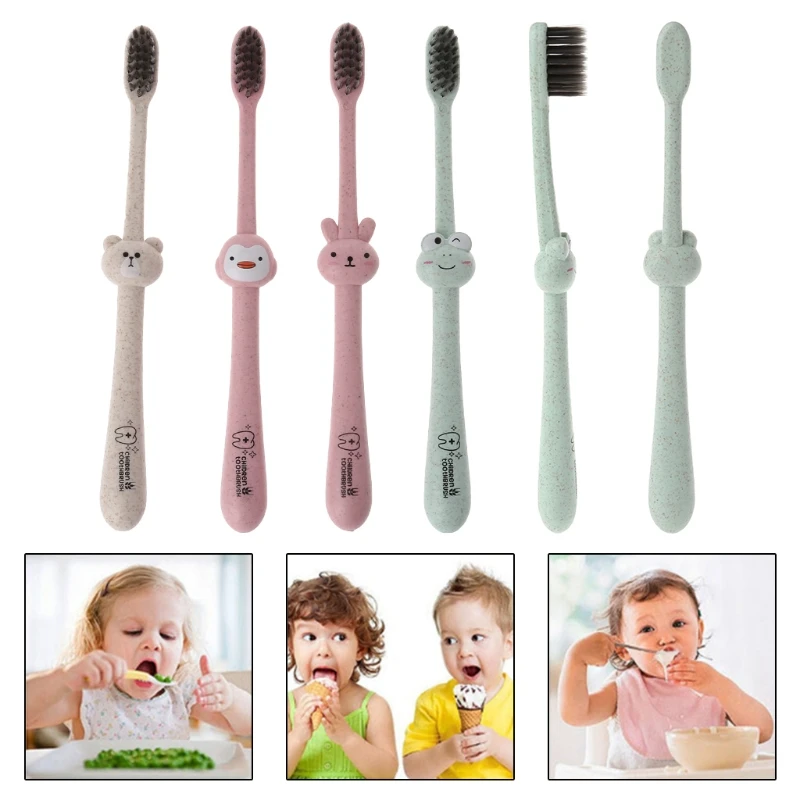 Baby Toothbrush Natural Wheat Straw Cartoon Toddler Kid Newborn Dental Oral Care Bamboo Fiber Kids Toothbrush Baby Toothbrush Natural Wheat Straw Cartoon Toddler Kid Newborn Dental Oral Care Bamboo Fiber Kids Toothbrush