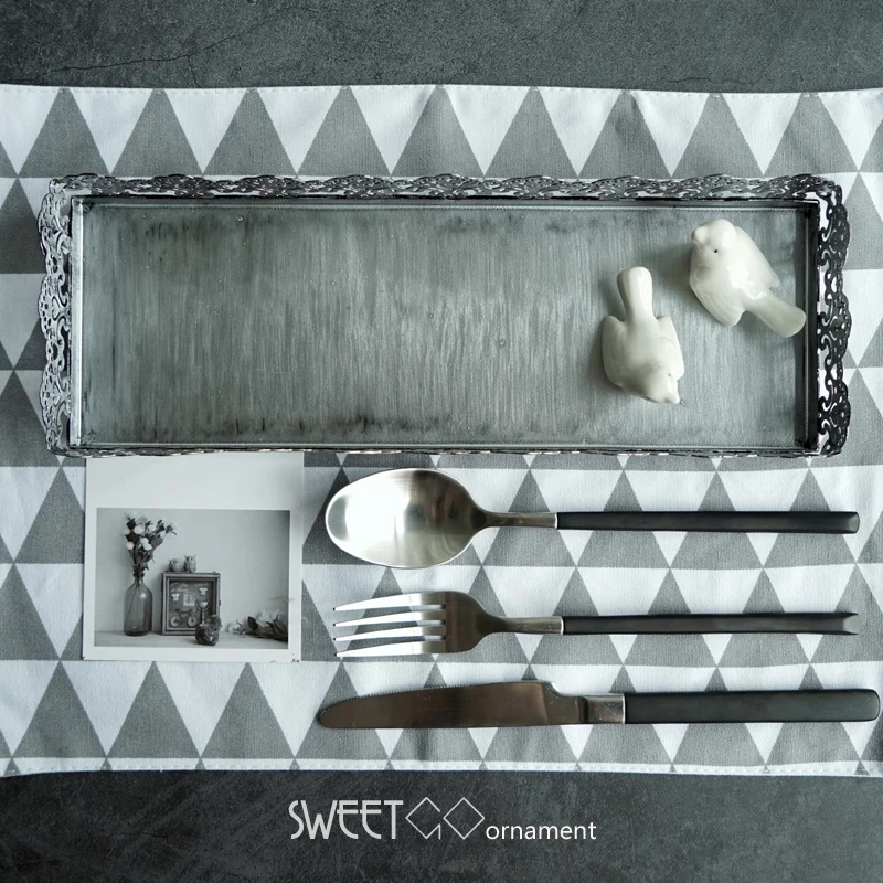  SWEETGO Strip tray in silver for cupcake metal iron wedding cake tools dessert decorators candy bar
