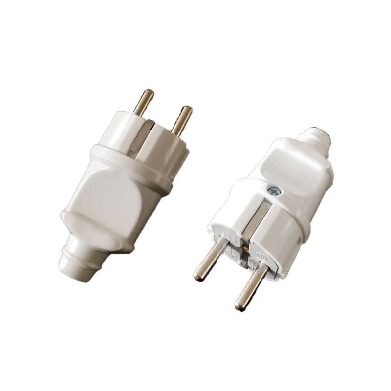 ЕС мощность Plug промышленных AC Мужской Schuko plug 250 В 16A 2Pin Европа Корея Германия кабель вилка подключения белый