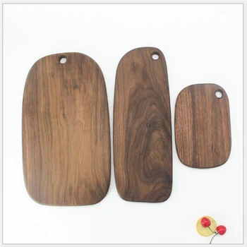 

1 pcs Black Walnut Chopping Blocks Kitchen Wood Food Plate Wooden Pizza Sushi Bread Whole Wood Tray Cutting Board No Paint