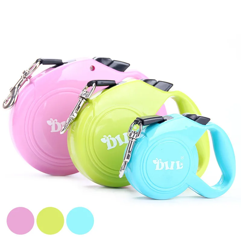 New Strong Dog Retractable Leads 3 Size 3M 4M 5M Pet Automatic Adjustable Collar Leashes Candy Color Pets Supplier Free Shipping | Товары