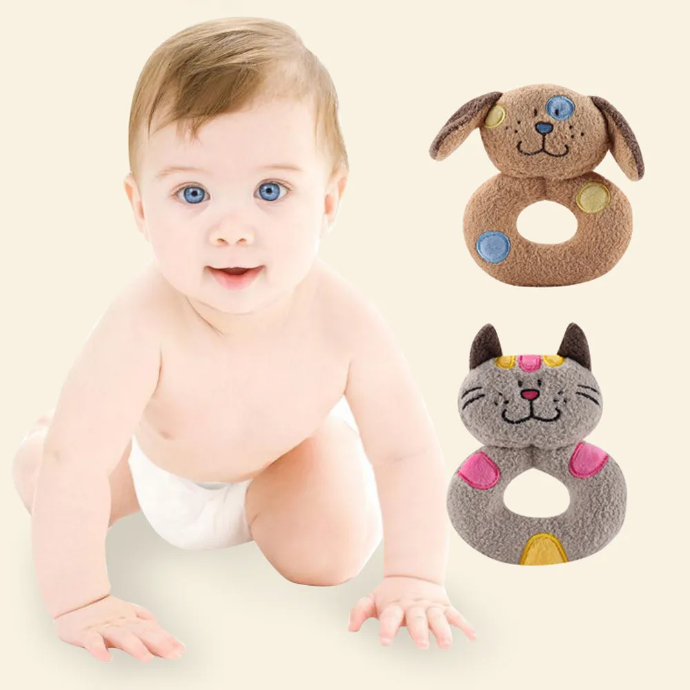 

Funny Baby Rattles Infants Kids Dogs and cats Soft Plush Baby Hand Bells Exercise the brain Educational Doll Toy n# dropship