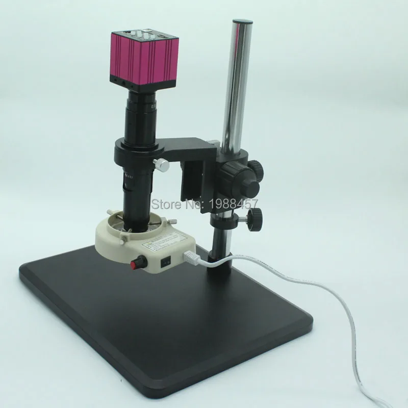 

HD HDMI USB Industrial Digital Microscope Camera TF Card Supports photo recording+Fine adjustment bracket+C-Mount Lens+LED light