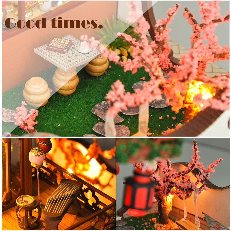 CUTEBEE DIY кукольный домик деревянные кукольные домики миниатюрный мебельный набор