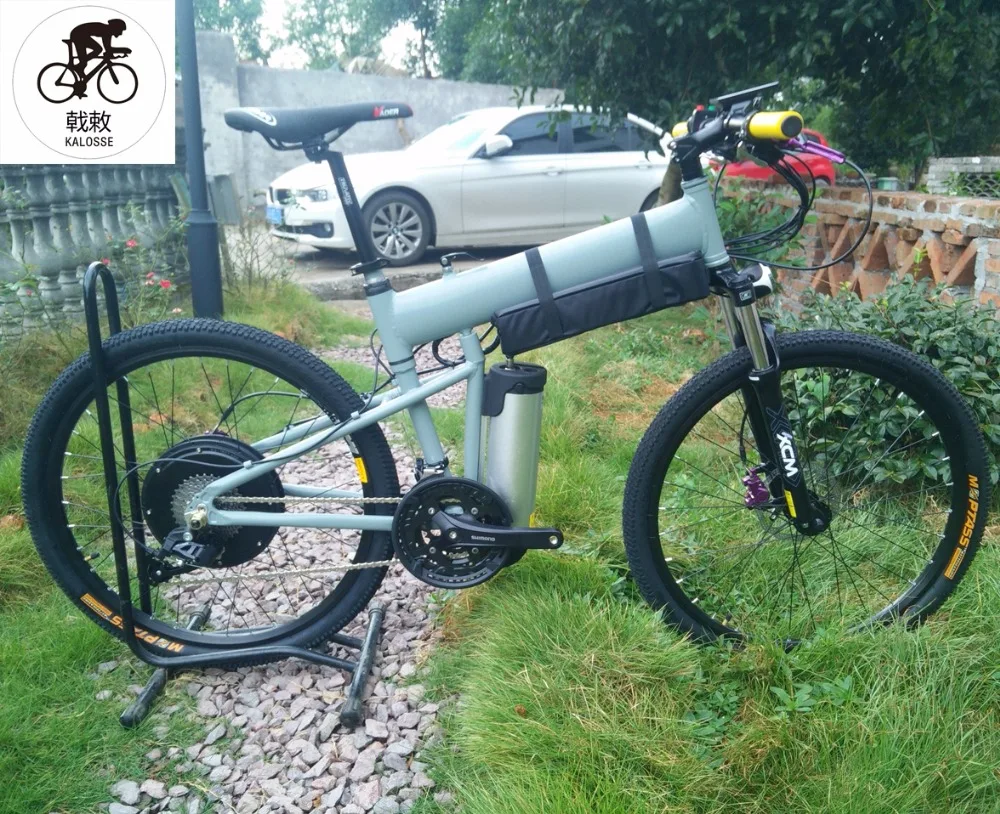 

Kalosse 27 gear M4000 electrical folding bike 48V 1000W Hydraulic brakes 26*2.tires electric mountain bike