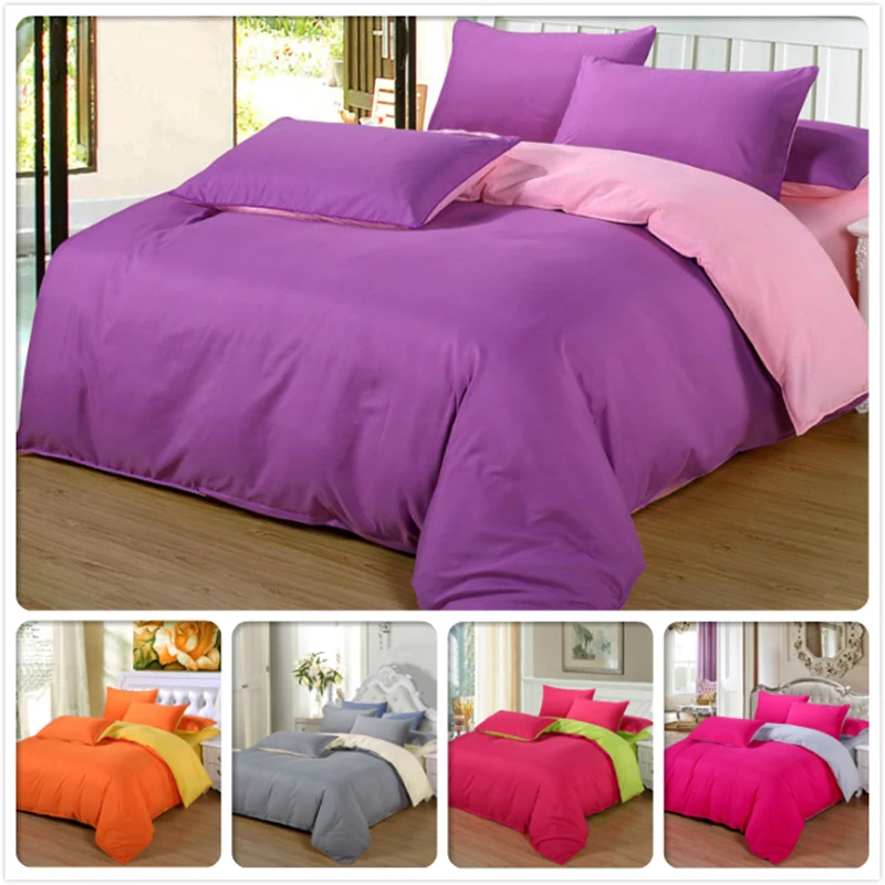 

2018 New Style Pure Plain Color 4pcs Bedding Set Home Textile 1.5m 1.8m 2m 2.2m Bed Sheet King Queen Double Size Duvet Cover Kid