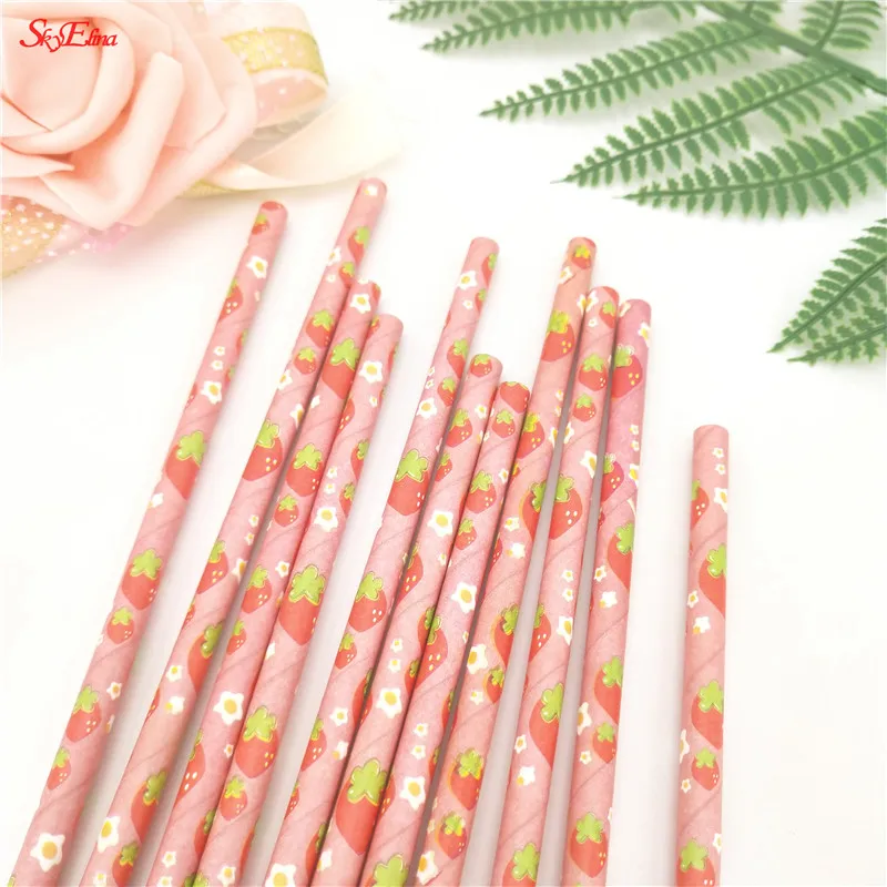 25psc drinking paper straws strawberry paper straws baby shower party wedding decoration gift party event supplies 7zsh886 (15)