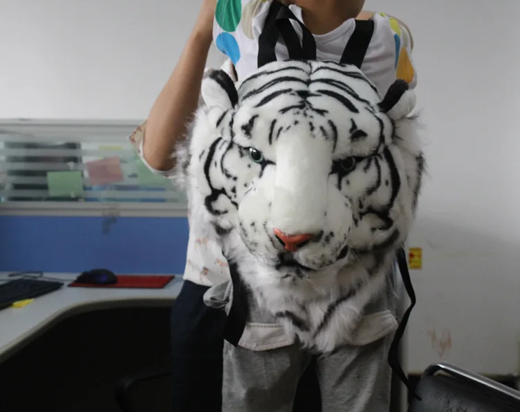 Креативная Имитация животных Тигр Леопард лев голова панды плюшевые рюкзаки большой