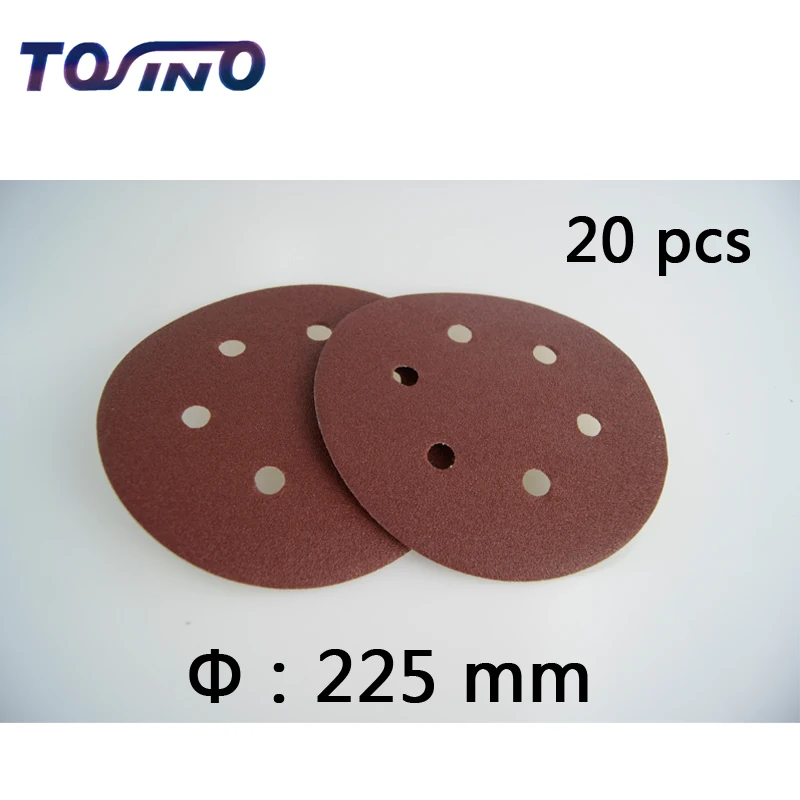 

20pcs 9inch (225mm) 6 Holes Sand paper Abrasive Sanding Paper Power Tools Accessories Grits 60 to 2000