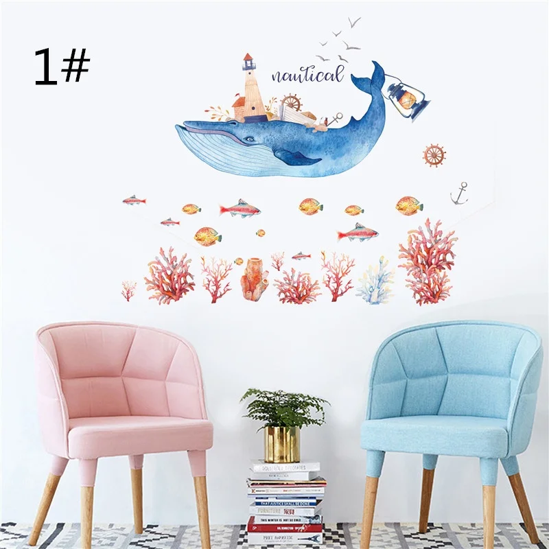 Ocean Wallpaper For Kids Rooms Sofa Bedroom DIY Art Decals 3D Home