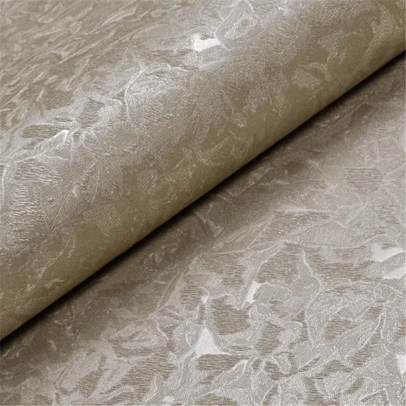 Modern Retro Embossed Wallpapers PVC Metal Wall Papers Rolls for Living Room Background Walls Paper Silvery Brown Home Decor