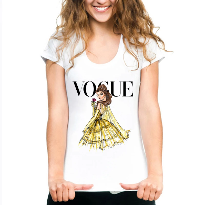 

WVIOCE Hot Sales Women T-shirts Funny Princess Printing Brand T-shirt Casual Loose Short Sleeve O Neck Female T Shirt