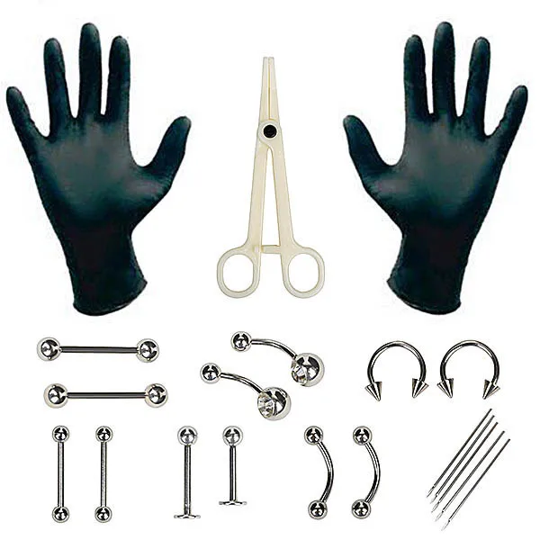

1Set Body Piercing Tools Professional Piercing Tool Kit Sterile Belly Body Ring Needle Sets Cartilage Tools Body Jewelry