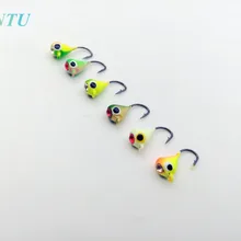 FANTU зимний рыболовный блесна Айс джиг с петелькой, свинцовый крючок для рыбалки, искусственная рыболовная приманка 15 мм/1,1 г, 6 шт./партия