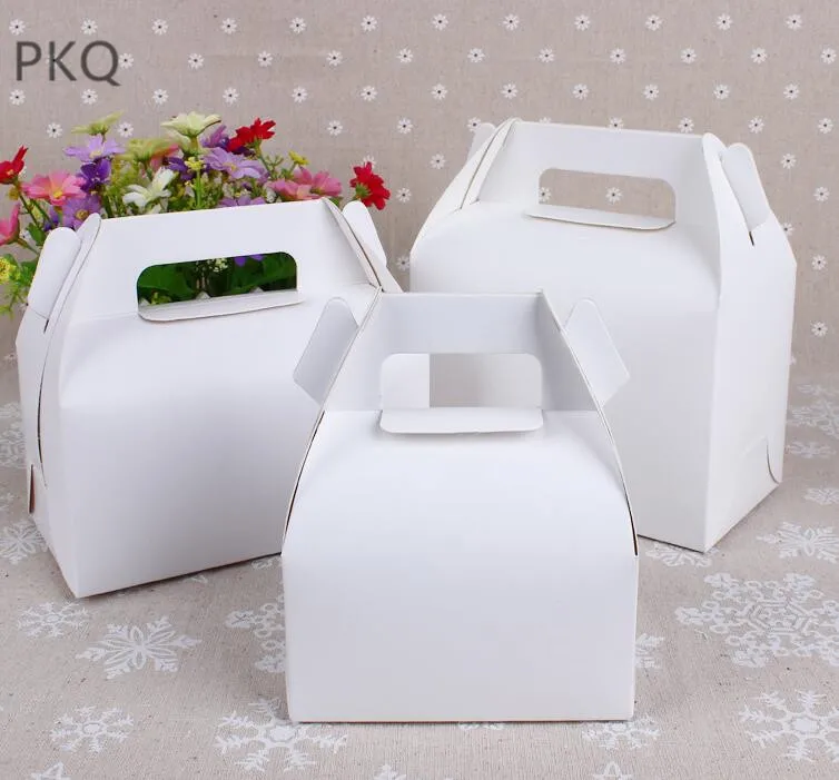 20 шт. крафт бумажная коробка для тортов с ручкой упаковочная капкейков