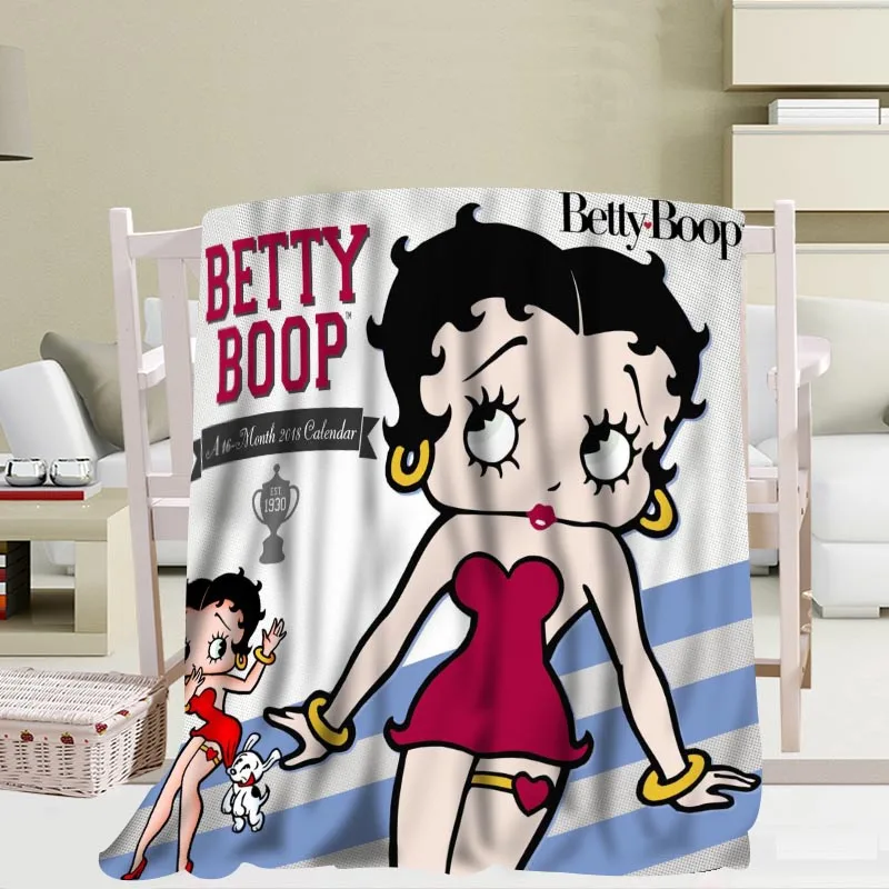 Пользовательские betty boop одеяла из фланелевой ткани 56x80 дюймов 50X60 дюймов 40X50 дюймов диван кровать плед ребенок взрослый теплое одеяло - Цвет: Blanket