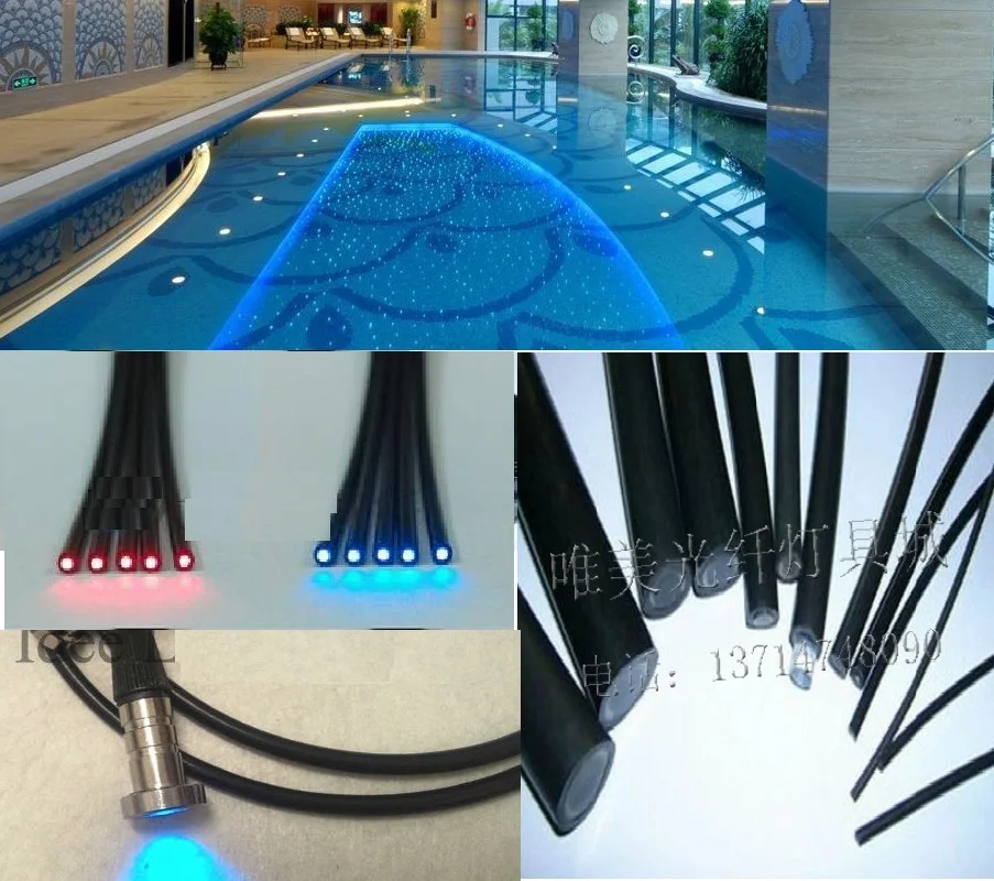 12mm solar light guide light fixture plastic fiber optics cable end