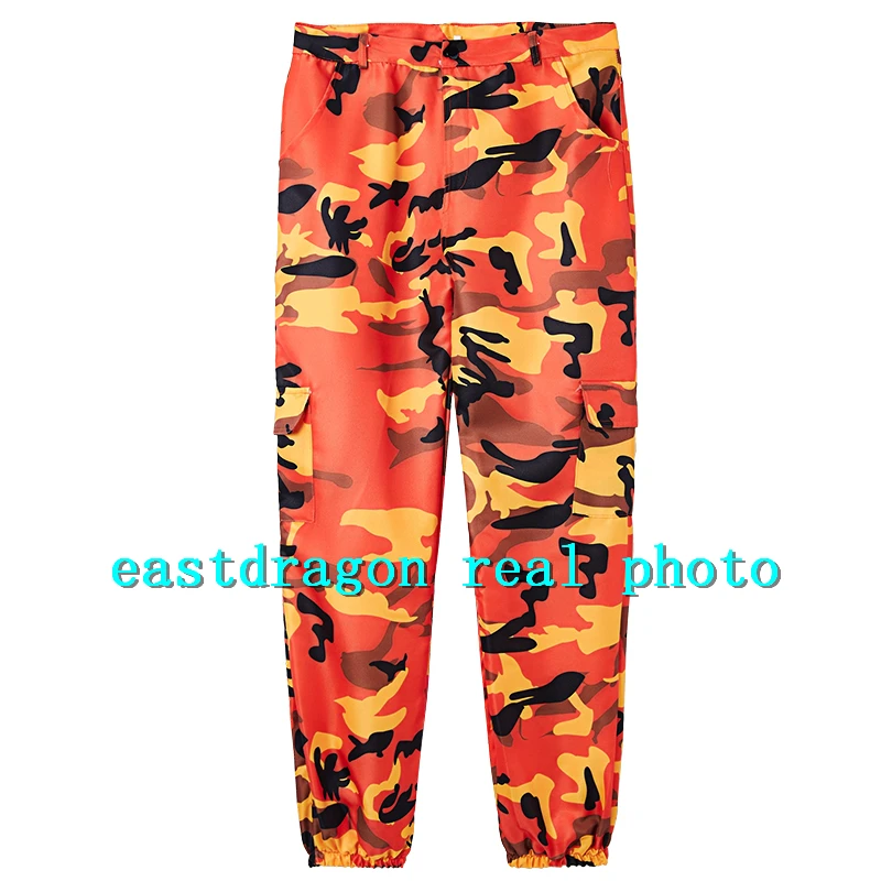 Orange Camouflage Pants Women Sweatpants Purple Pink Camo Pants Pantalon Femme Trousers Cargo Harem Pantalones Mujer -