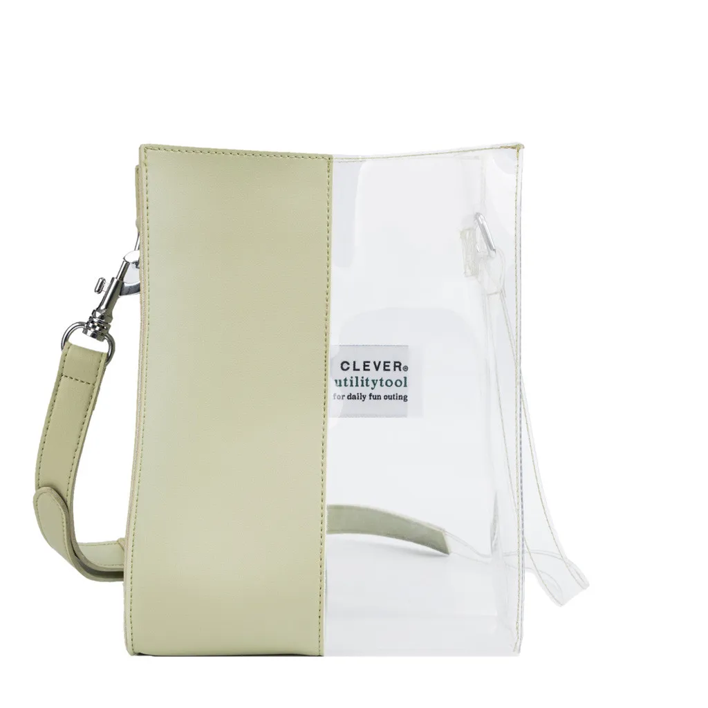 Женская сумка, модная прозрачная сумка, контрастный цвет, строчка, большая емкость, пляжная сумка, Прозрачная женская сумка, дропшиппинг# PY25 - Цвет: Зеленый