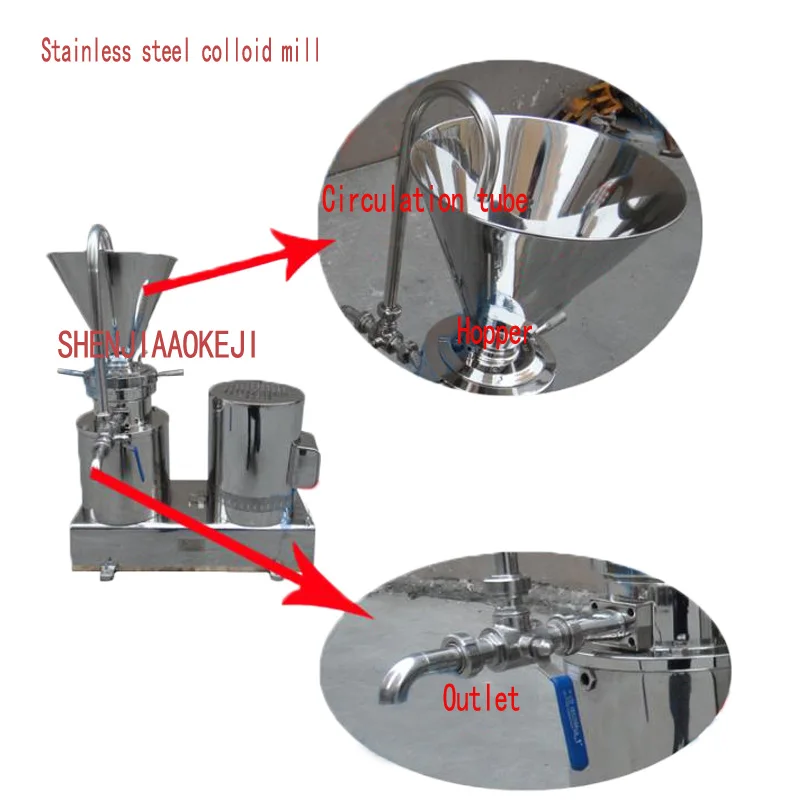 JMF-120 коллоидная мельница Сезам коллоидная мельница арахисовое масло коллоидная мельница измельчительная машина для соевых бобов покрытие шлифовальный станок 0,7-3 т/ч