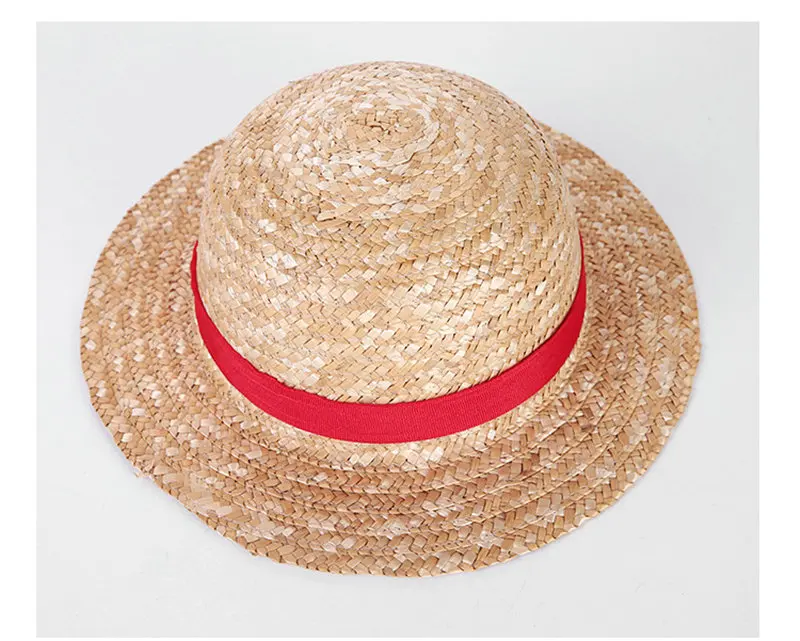 One Piece Cosplay - Luffy Straw Red Stripe Beach Hat | One