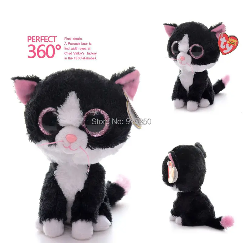 Cute 5'' Original TY PEPPER Black Cat Plush Toys Stuffed Animals Small