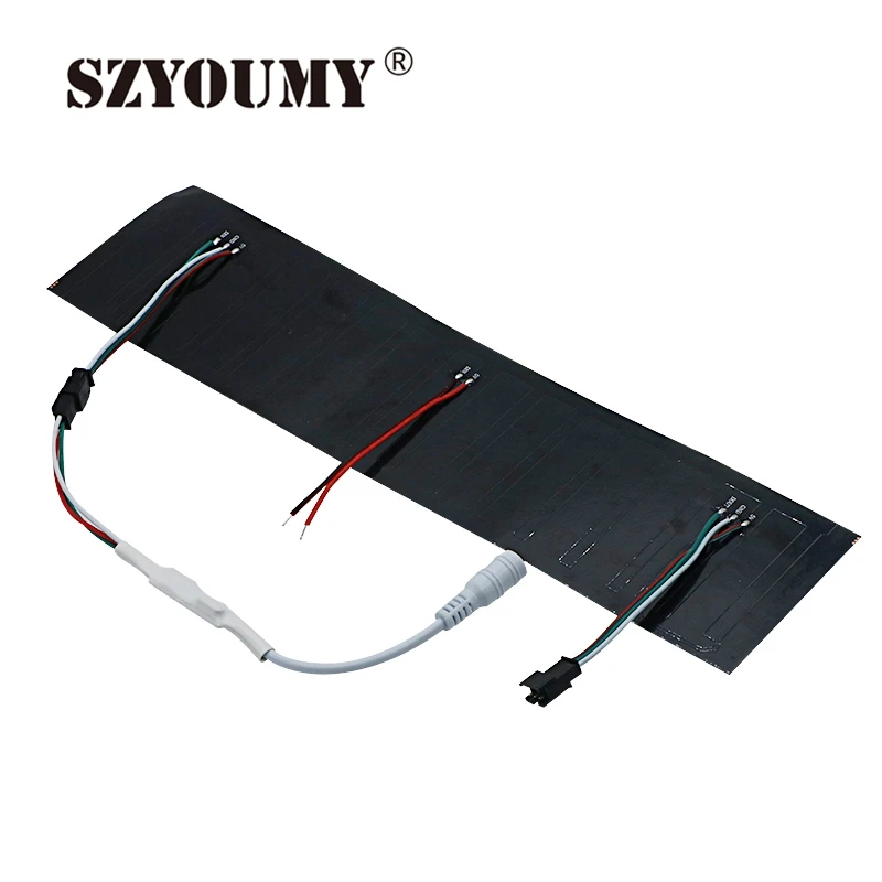 SZYOUMY WS2812B 5050 RGB SMD 8*32 пикселей цифровая Гибкая точечная матрица индивидуально адресуемый светодиодный дисплей 3 размера опция