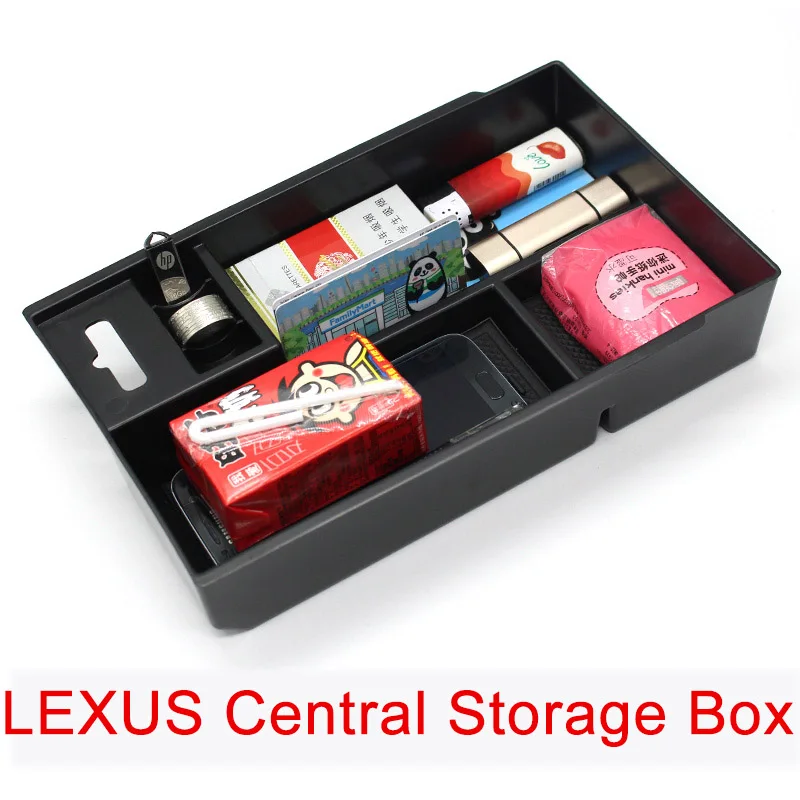 

QHCP Center Console Armrest Storage Box ABS Flocking Car Styling Interior Stowing Tidying For Lexus NX200 300H ES200 RX300 450H