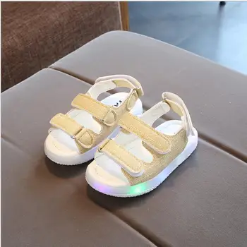 

Summer Sandals Kids Led Glowing Sandals Boys Girls Sport Casual Light Shoes Children Baby Flat Shoes Kids Beach Leather Sandals
