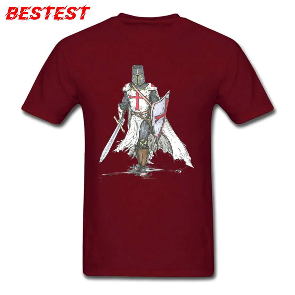 201896Ycrusades middle ages T Shirt 2018 O-Neck Crazy Short Sleeve Pure Cotton Young T Shirts Party Tee-Shirts 201896Ycrusades middle ages maroon