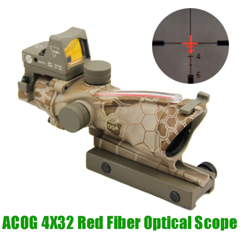 Тактическая оптическая винтовка ACOG 4X32 с красной подсветкой оптический прицел RMR