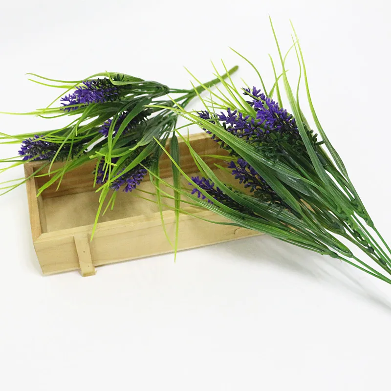 Flone 7 Branch Romantic Provence Lavender Plastic Flower Artificial Flowers Grain Wedding Home Home Decorative Simulation Flower (43)