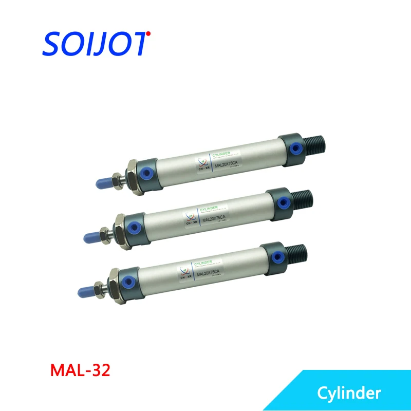 MAL Тип пневматический цилиндр MAL32mm Диаметр 25/50/75/100/125/150/200/250/300 мм Ход Одноместный Род Воздушный баллон
