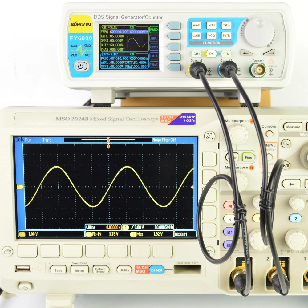 Генератор сигналов 60 МГц цифровой DDS двухканальный функция сигнала/произвольной формы синтезатор Частотомер