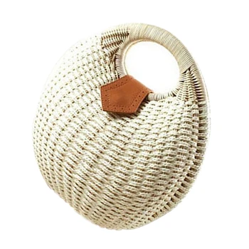 

FGGS-Snail's Nest Tote Handbag Summer Beach Bags Woman Straw Bags Women's Handbag Rattan Bag