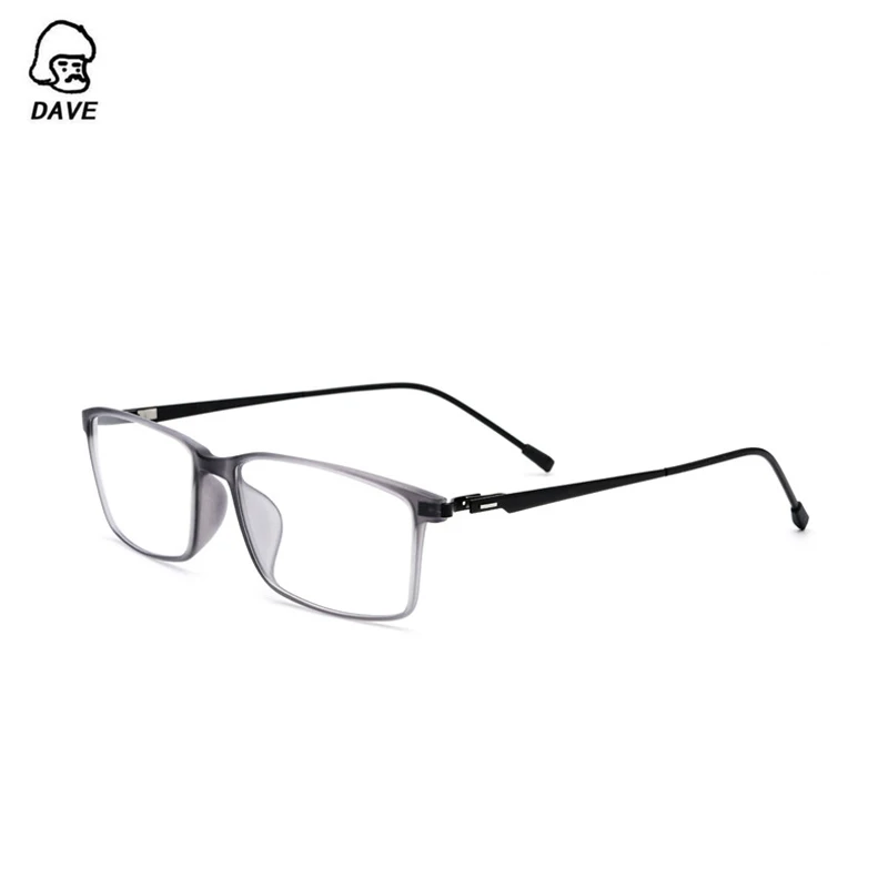 DAVE Full Frame Sspectacle Frame Ladies'Ultra Light квадратная стеклянная рамка без винта особая дверная петля металлические мужские обычные очки - Цвет оправы: Серый