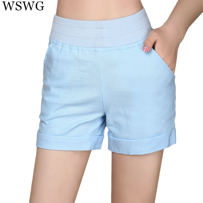 

Clothes S-5XL High Waist Shorts Women 2019 New Stretch Summer Shorts Elastic Waist Shorts With Pocket 61459