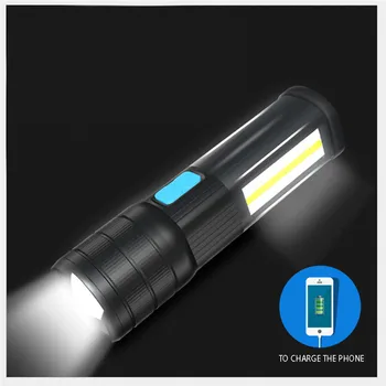 

Multi-function Led Flashlight Rechargeable USB COB LED Work Light Torch Flashlight Magnetic Linterna Led Zaklamp 40JUN25