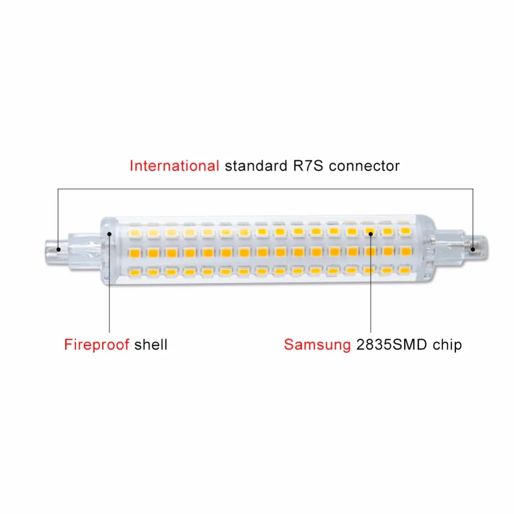 Светодиодная лампа Blub R7S 78 мм 118 переменный ток 220 В 110 SMD2835 для прожектора газона 64