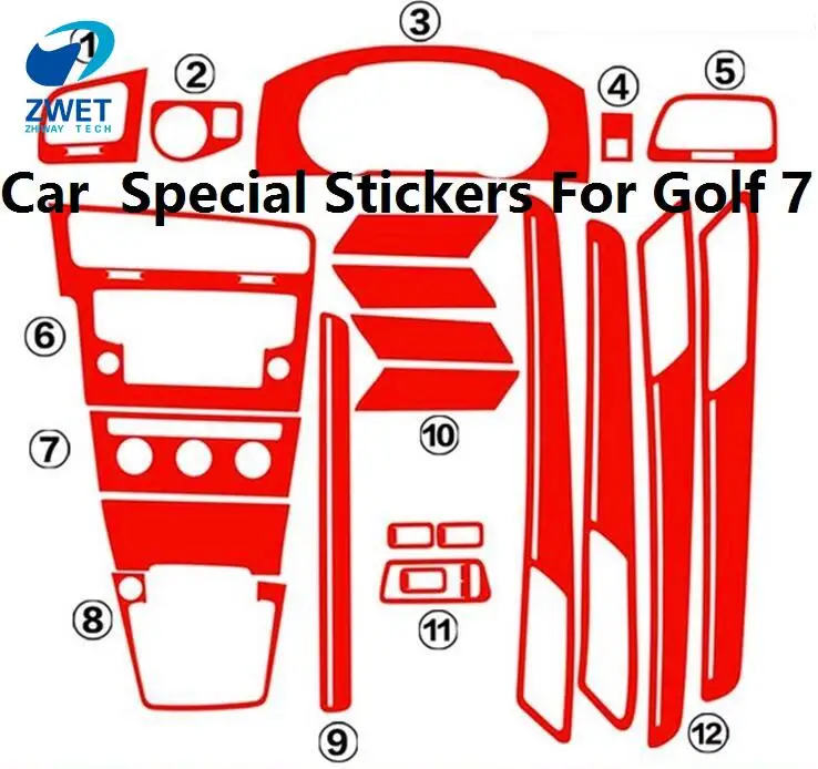 

ZWET Car For Golf 7Special Stickers For Golf 7 carbon fiber sticker For VW