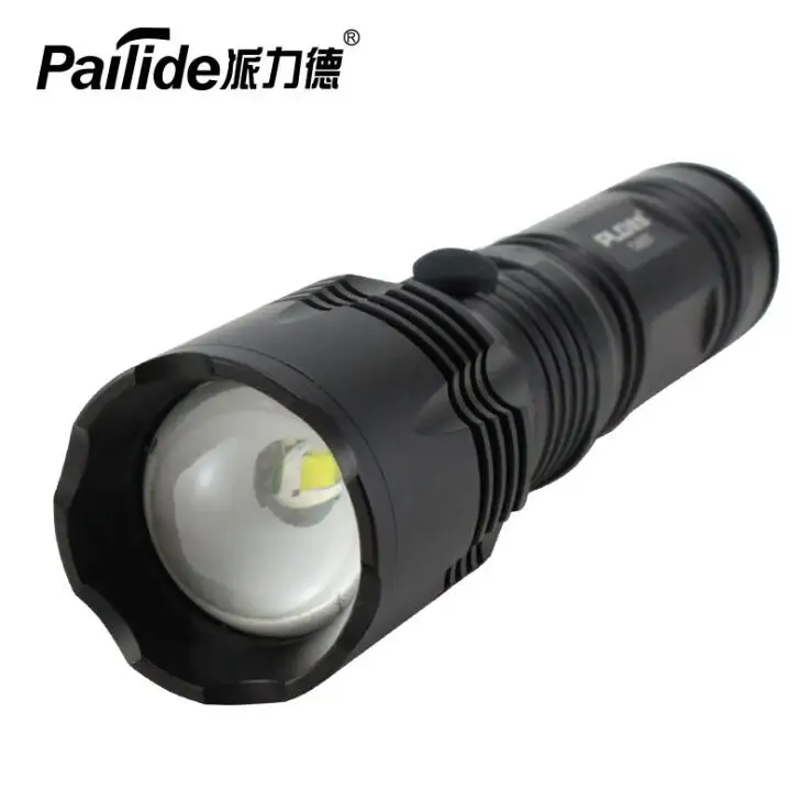

Pailide Outdoor Aluminum Alloy torch recharged Long-range flashlight hard light LED flashlight with safety hammer