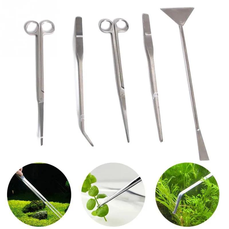 3Pcs/5Pcs Aquarium Maintenance Tools Tweezers Scissors For Fresh Live Plants Aquarium Fish Pet Supplies Maintenance Tools