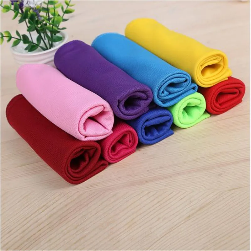 

1 Pc 9 Colors Hot Sale Ice Silk Towel Quick-drying Cool Magic Cold Towel Wipe Sweat Outdoor Cold Sports Cold Towel 2B0308