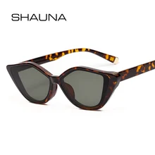 SHAUNA Ins популярные маленькие солнцезащитные очки кошачий глаз для женщин 80 ретро солнцезащитные очки для мужчин