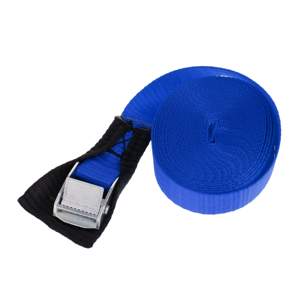 1 inch Wide 5 Meters / 3 Meters Kayak Tie Down Strap Pack Lash Belt Metal Buckle Fabric Protector Luggage Cargo Lash Belt