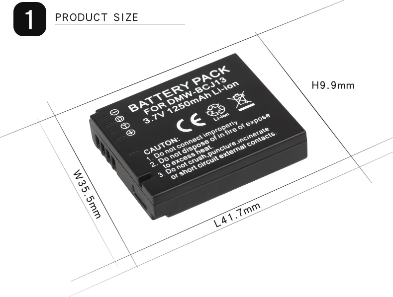 LX5W, LX7, LX7GK, BP-DC10, BPDC10, DMW-BCJ13, 1250mAh