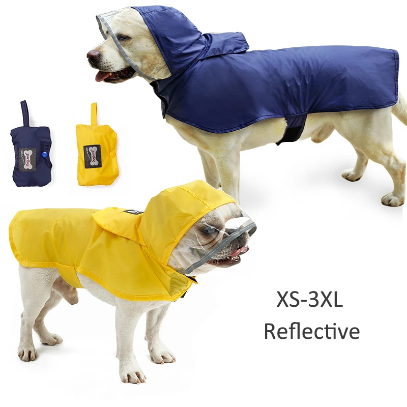 Pet Dog Raincoat Waterproof Hooded Portable Large Pet Raining Jacket