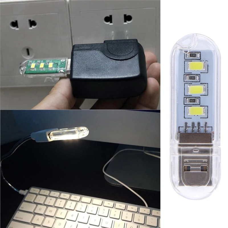 2 шт. USB флеш накопитель в форме светодиодной лампы 300мА 1 5 Вт Портативный Ночник
